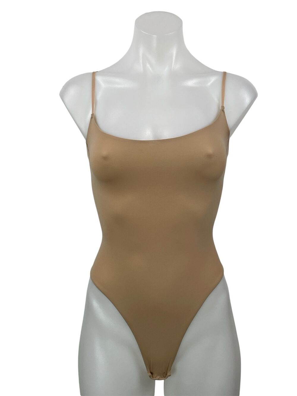 SKIMS Brown Tan Sleeveless Cami Camisole Seamless Sculpt Thong Bodysuit Size XS